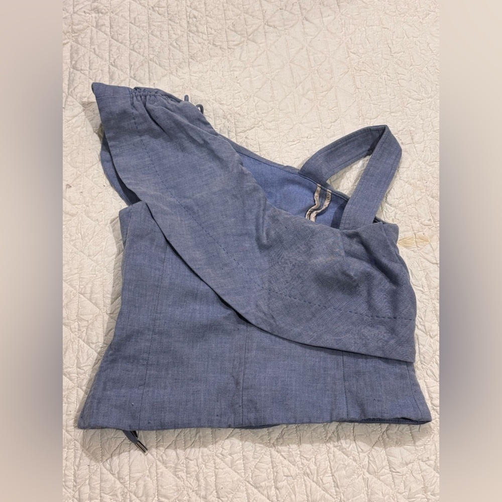 Carven Blue and White Striped Garment